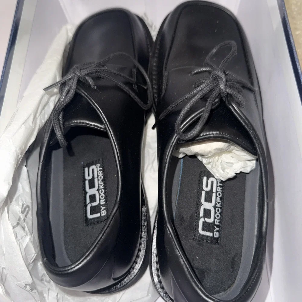 Rockport Nocs Men's Black Leather Dress Shoes Lightweight Comfort US 7.5